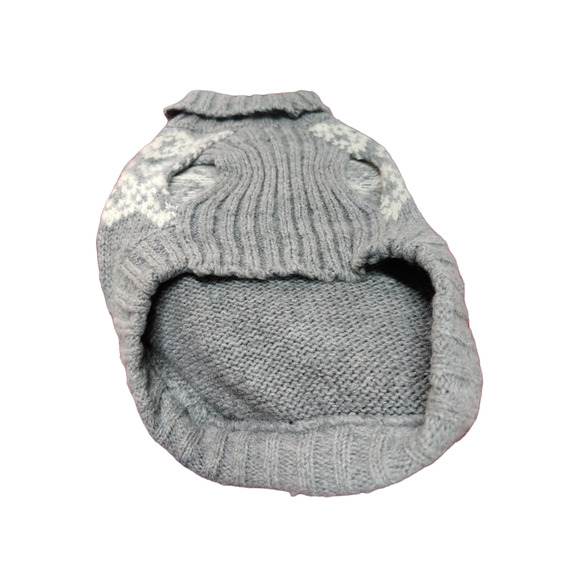 Outdoor Dog-Gray and White slip on Dog Sweater size large - Picture 2 of 2